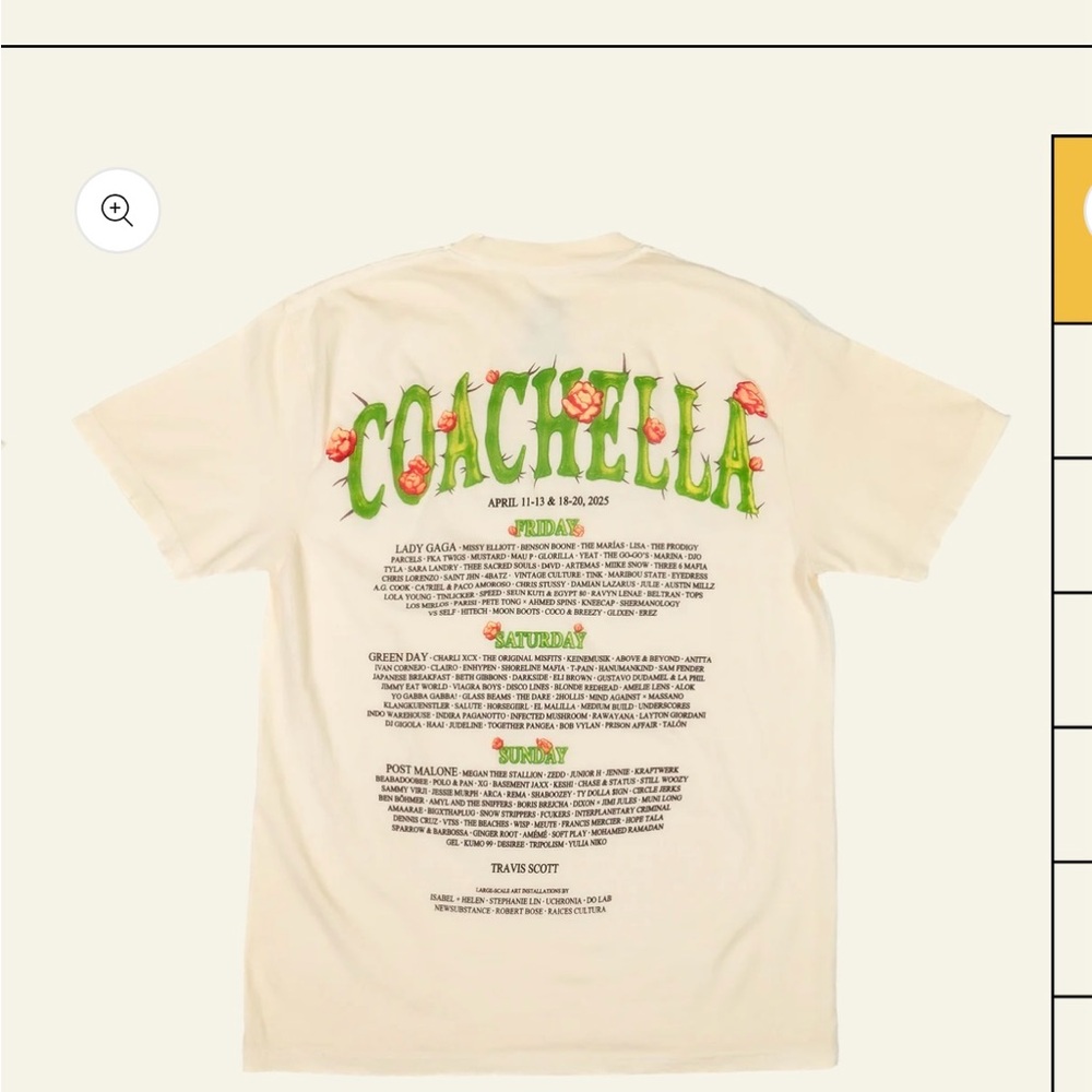 Coachella • Cactus Flower 2025 Lineup Tee - Picture 8 of 9
